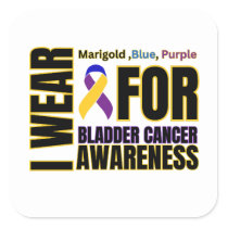 Bladder Cancer Awareness Ribbon Square Sticker