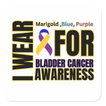 Bladder Cancer Awareness Ribbon Square Sticker