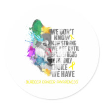 Bladder Cancer Awareness Ribbon Support Gifts Classic Round Sticker