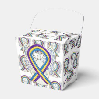 Bladder Cancer Awareness Ribbon Take Out Favor Box