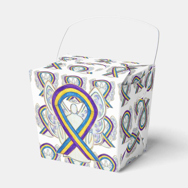 Bladder Cancer Awareness Ribbon Take Out Favor Box (Front Side)