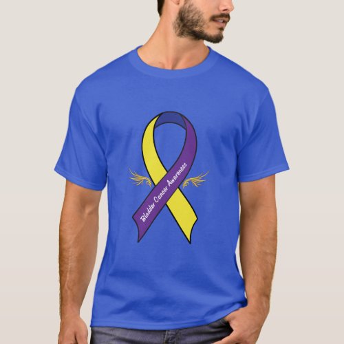 Bladder Cancer Awareness Ribbon with Wings T_Shirt