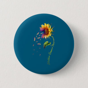 Bladder Cancer Awareness Sunflower Artwork Button