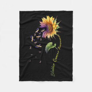 Bladder Cancer Awareness Sunflower Shirt Fleece Blanket