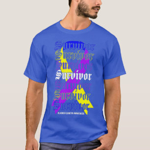 Bladder Cancer Awareness Survivor Tricolor Ribbon  T-Shirt