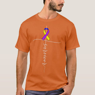 Bladder Cancer Awareness Survivor Tricolor Ribbon  T-Shirt