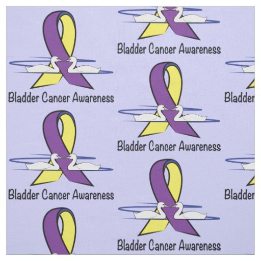 Bladder Cancer Awareness Swans Fabric