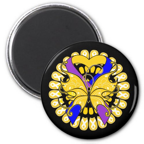 Bladder Cancer Butterfly Heart Ribbon Magnet