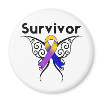 Bladder Cancer Butterfly Tattoo Ribbon Magnet