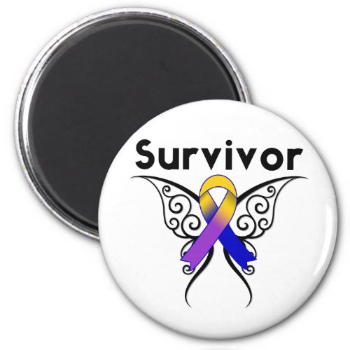 Bladder Cancer Butterfly Tattoo Ribbon Magnet