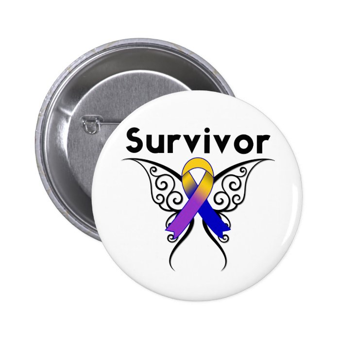 Bladder Cancer Butterfly Tattoo Ribbon Pins