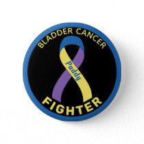 Bladder Cancer Fighter Ribbon Black Button