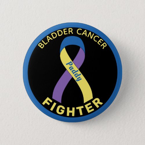 Bladder Cancer Fighter Ribbon Black Button