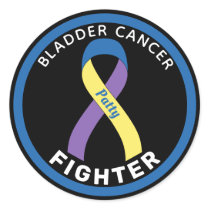 Bladder Cancer Fighter Ribbon Black Round Sticker