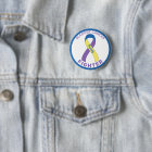 Bladder Cancer Fighter Ribbon White Button