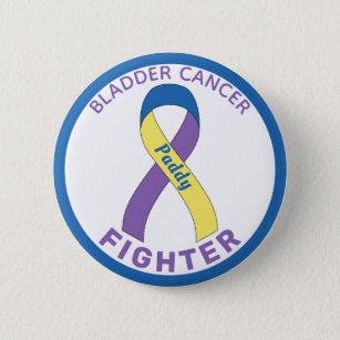 Bladder Cancer Fighter Ribbon White Button