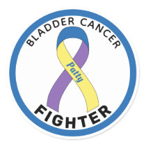 Bladder Cancer Fighter Ribbon White Round Sticker