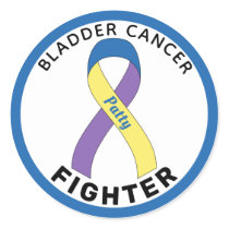 Bladder Cancer Fighter Ribbon White Round Sticker