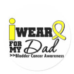 Bladder Cancer I Wear Yellow Ribbon For My Dad Classic Round Sticker