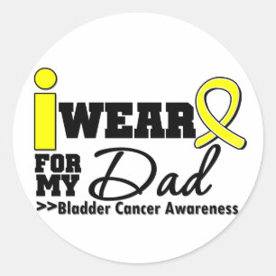 Bladder Cancer I Wear Yellow Ribbon For My Dad Classic Round Sticker
