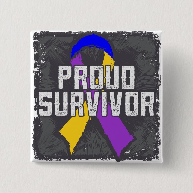 Bladder  Cancer Proud Survivor Pinback Button (Front)