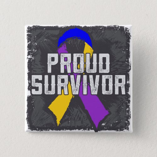 Bladder  Cancer Proud Survivor Pinback Button