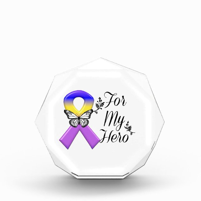 Bladder Cancer Ribbon For My Hero Award (Front)