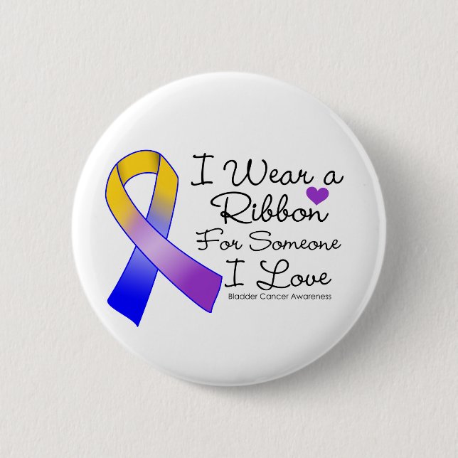 Bladder Cancer Ribbon Someone I Love Pinback Button (Front)