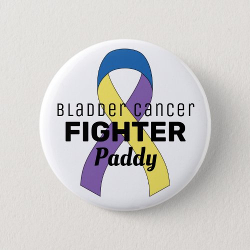 Bladder Cancer Ribbon White Button