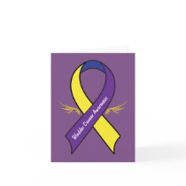 Bladder Cancer Ribbon with Wings Card