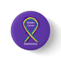 Bladder Cancer Stripes Awareness Ribbon Pin Button