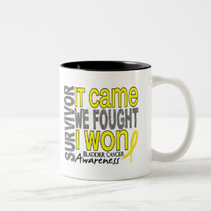 Bladder Cancer Survivor It Came We Fought I Won Two-Tone Coffee Mug