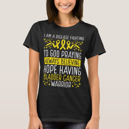 Bladder Cancer Warrior Disease Awareness Ribbon T_Shirt