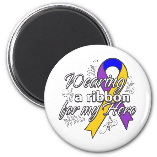 Bladder Cancer Wearing a Ribbon For My Hero Magnet