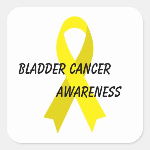 Bladder Cancer Yellow Awareness Ribbon by Janz Square Sticker