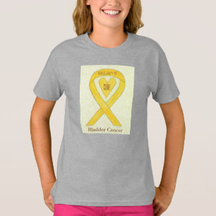 Bladder Cancer Yellow Awareness Ribbon Heart Shirt