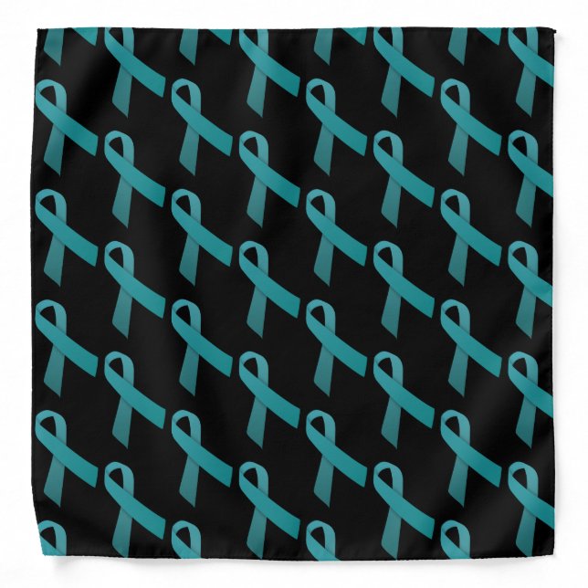 bladder pain syndrome teal ribbon bandana (Front)