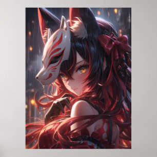 Blade of the Kitsune Japanese Fox Samurai Poster