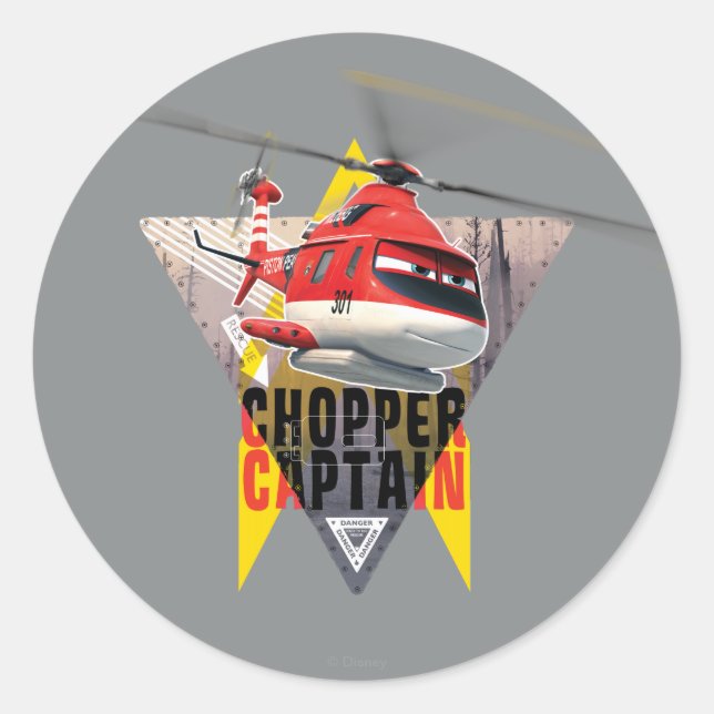 Blade Ranger Chopper Captain Classic Round Sticker (Front)