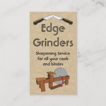 Blade Sharpening Grinding Wheel Business Card by FalconsEye at Zazzle