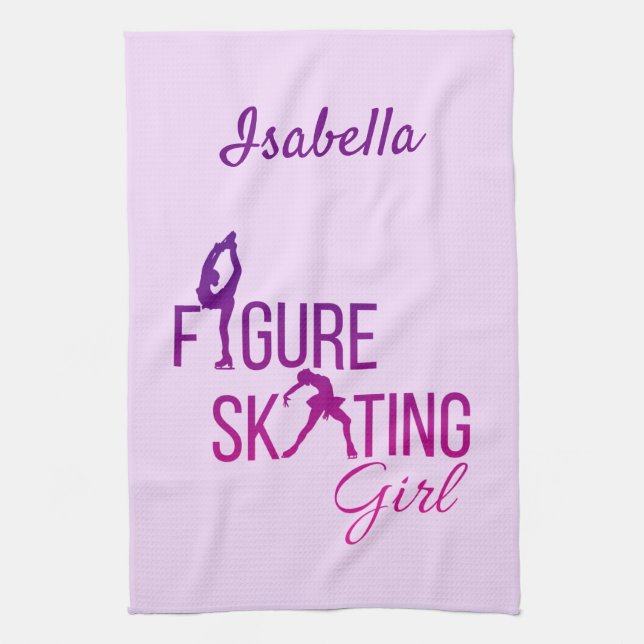 Blade Towel Figure skating girl purple pink (Vertical)