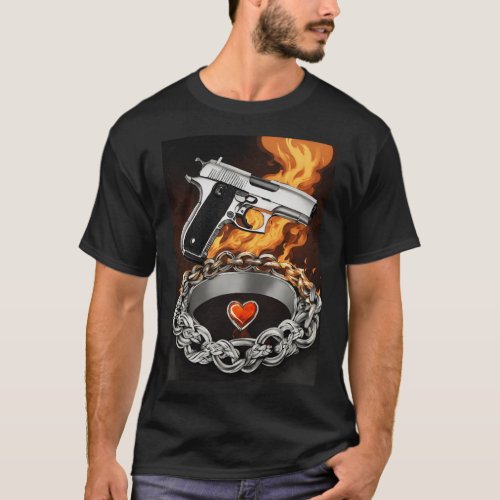  Blades Bullets and Burning Hearts product  T_Shirt