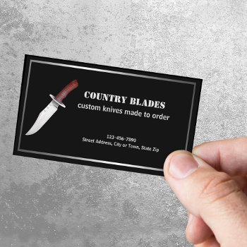 Bladesmith Featuring Bowie Knife Business Card by colorwash at Zazzle