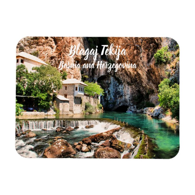 Blagaj Tekija Dervish Bosnia Herzegovina stylized Magnet (Horizontal)