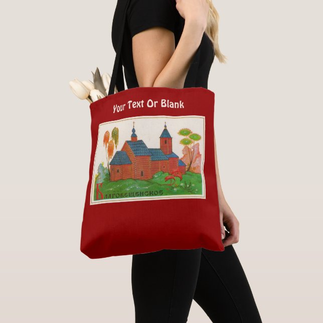 Blagoveshchenskoye Wood Russian Church Tote Bag (Close Up)