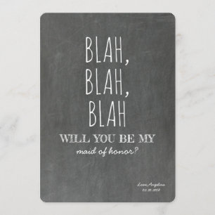 Blah Blah Funny Bridesmaid Proposal Invitation