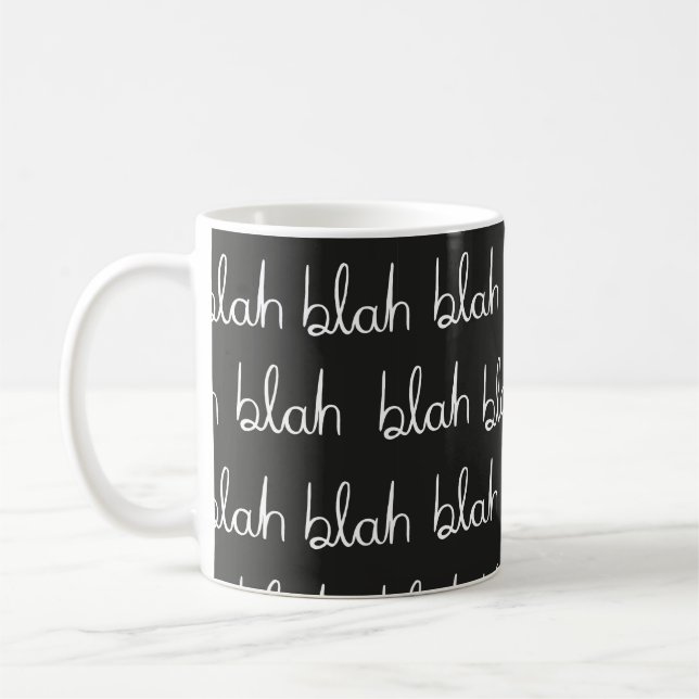 Blah blah seamless pattern.  coffee mug (Left)