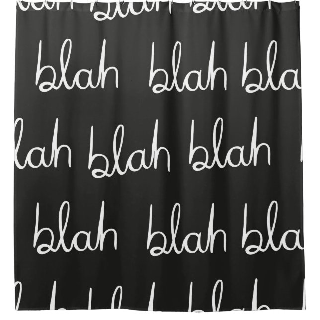 Blah blah seamless pattern.  shower curtain (Front)