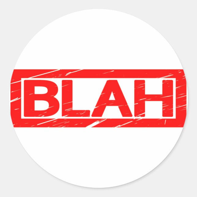 Blah Stamp Classic Round Sticker (Front)