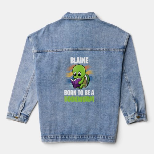Blaine  Born To Be A Bookworm  Personalized  Denim Jacket